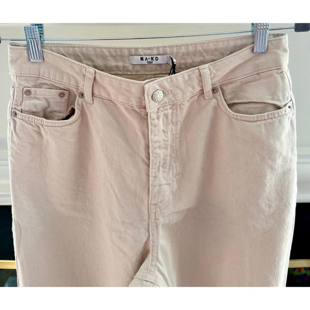 NA-KD Side Slit Denim Jeans Light Grey EU38 (30) NWT